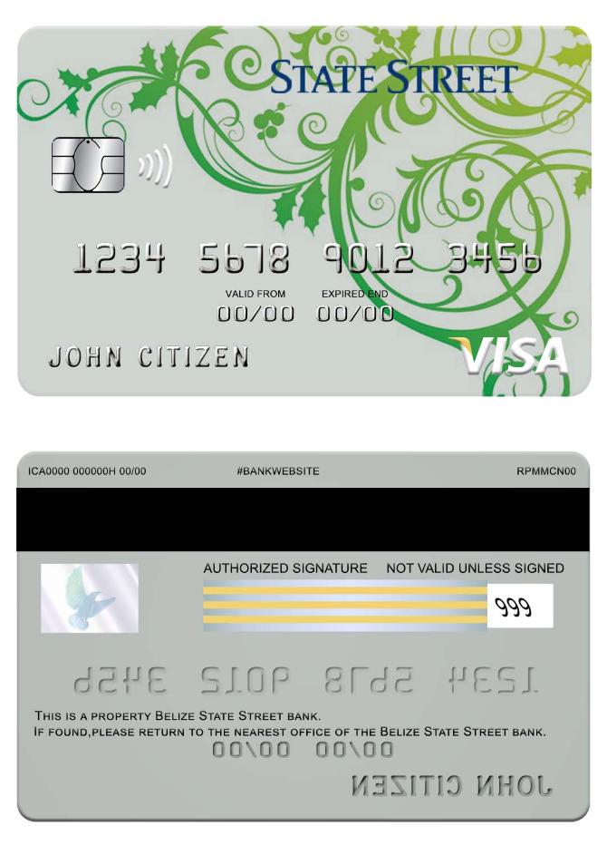 Belize State strret bank visa card